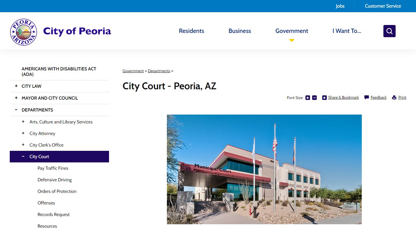 City Court - Peoria, AZ | City of Peoria - Peoria, Arizona